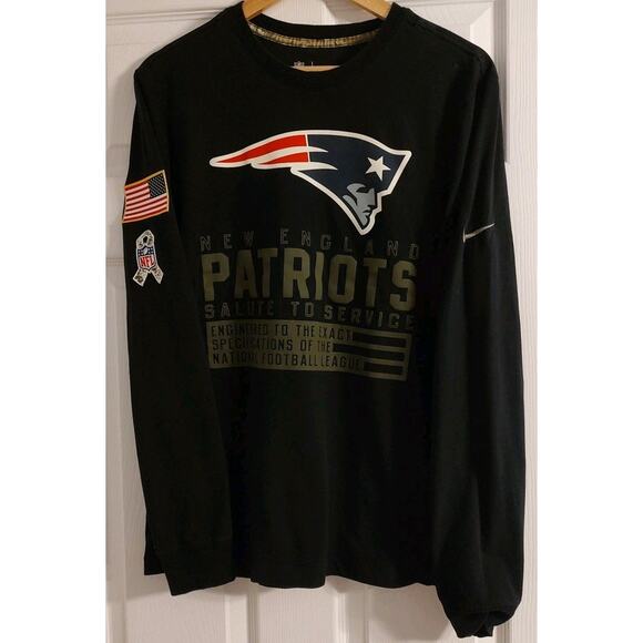 Men's Nike New England Patriots Shirt Black Dri-Fit Salute To Service - Medium - Picture 1 of 6